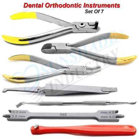 Orthodontic Distal Cutter Ligature Pliers Bracket Height Gauges Dental Tools kit